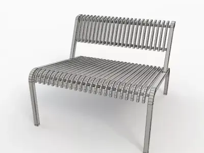 Chair-16 lounge chair made of wood and metal Free 3D model