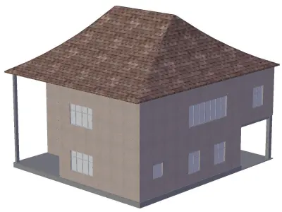 Private house 1 Low-poly 3D model
