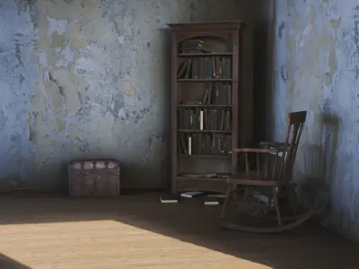 Dusty Old Bookshelf Free low-poly 3D model
