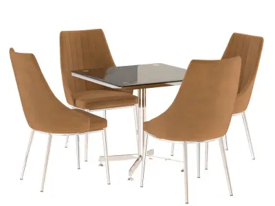 Table Panja and Chair Baraka Free 3D model
