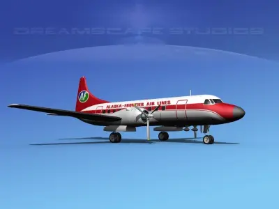 Convair CV-340 Alaska Frontier 3D model