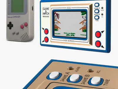 Nintendo Retro Game Consoles Collection 3D model