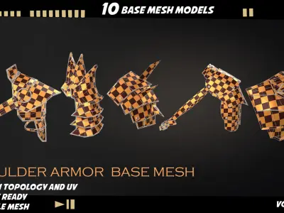 shoulder armor Low-poly 3D model