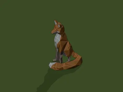 LOW POLY ASSET FOX MODELS - LOWPOLYGONAL Low-poly 3D model
