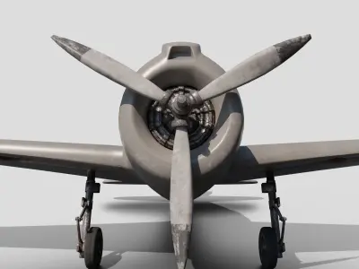battle of midway plane-retro plane ww2 3d model 3D model