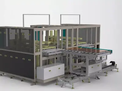 Large panel receiving loading and unloading machine 3D model