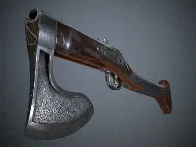 Collection of classic guns Low-poly 3D model