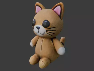 Cat Tedy Bear Toy Low-poly 3D model