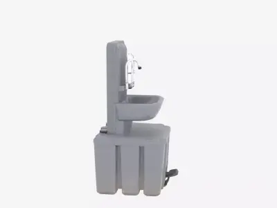 Compact Outdoor Handwash Station with Foot Pump 3D Model 3D model