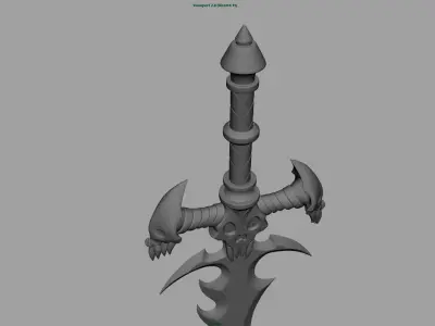 3D Sword model rocket launcher Low-poly 3D model