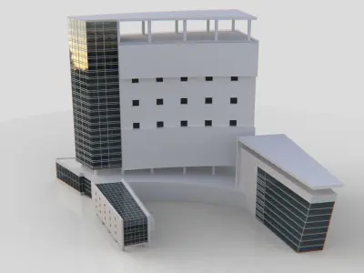 Central Building Low-poly 3D model