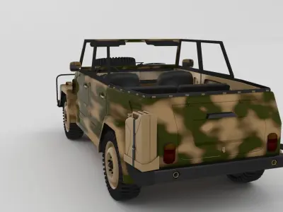 VW Type 181 with interior Army 3D model