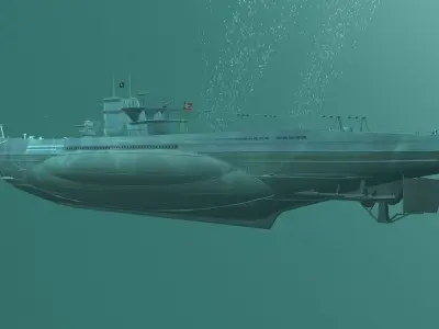 German U-BOAT Type VII 3D model