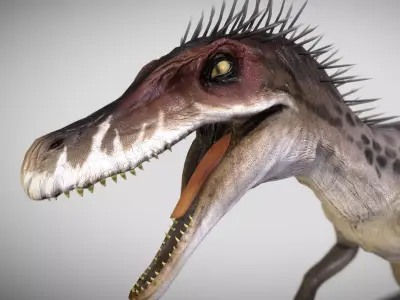 Velociraptor The Quilled Ghost of the Dunes Low-poly 3D model