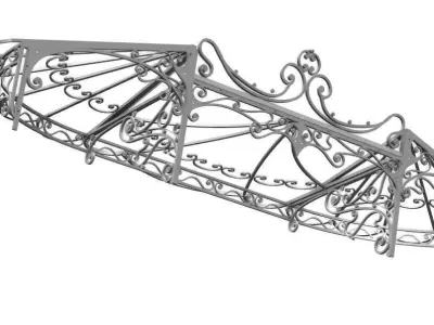 Complex baroc pergola 3D model
