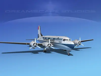 Douglas DC-4 KLM Airlines 3D model