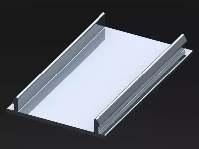 Aluminum Extruded Snap-In MOD AL-010sh Low-poly 3D model