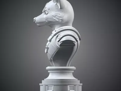 Galactic Raccoon Warrior Bust  Tactical Sci-Fi Hero PM-254 3D print model