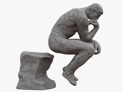The Thinker Stone Statue 3D model