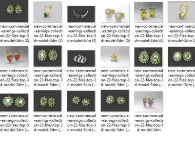 new commercial earrings collection 22 files top 3D print model