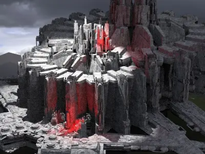 Sci-Fi dark Dark Sith Base Kitbash 3D model