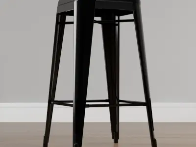 Stackable Metal Bar Stool 3D model