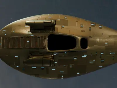 Aircraft Commercial Spaceship Fighter Game ready 3D model