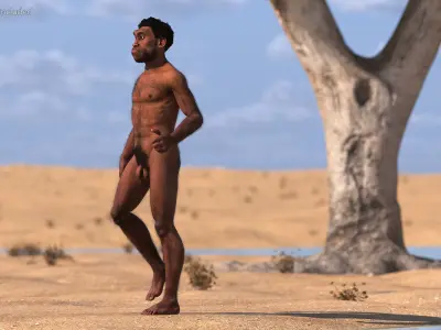 Rigged Cavemans Collection 3D model