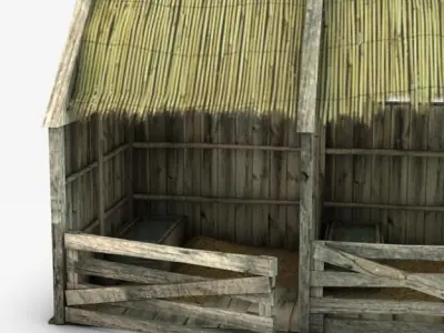 Wooden stable 3D model