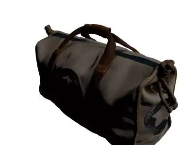 Vintage Canvas Military Style Duffel Bag 3D model