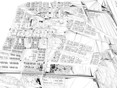 Urban highrise building building ancillary building commercial 3D model