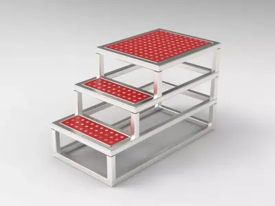 Steel stairs 3D model 3D model