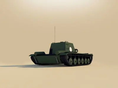 Cartoon Low Poly Tank Low-poly 3D model