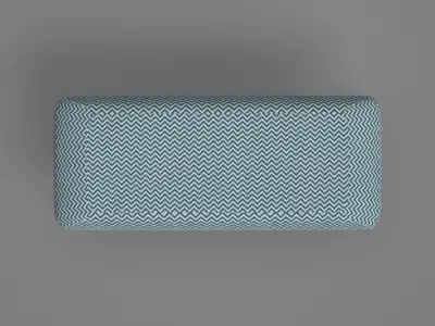 Titus upholstered metal Bench blue zigzag Low-poly 3D model