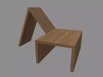 Low Poly Bench 07 Low-poly 3D model