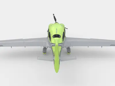 Aircraft Propeller Carbon Lime Low-poly 3D model
