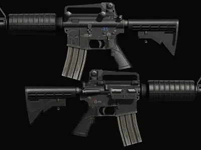 M4A1 - PBR Low Poly ar rifle Low-poly 3D model
