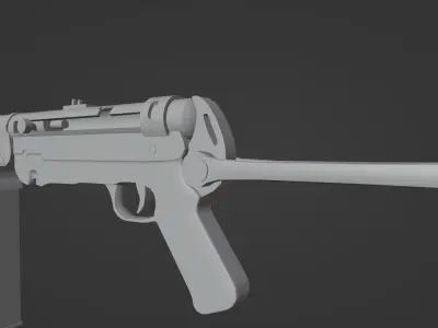 MP-40 Submachine Gun - Game Ready Free low-poly 3D model