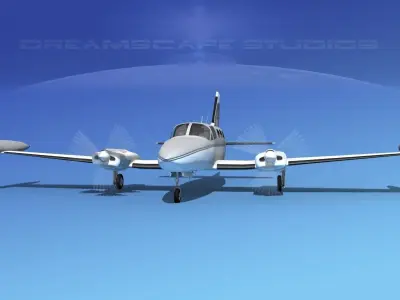 Cessna 414 Chancellor V15 3D model