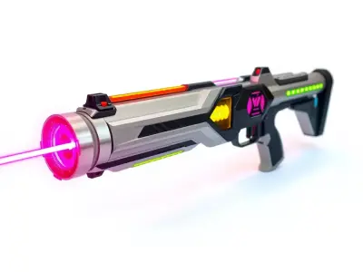 Neon Rifle model pack Low-poly 3D model