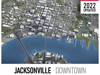 Jacksonville Low-poly 3D model