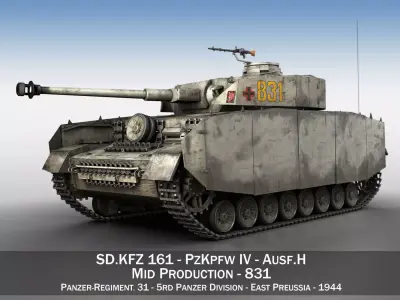 PzKpfw IV - Panzer 4 - Ausf H - 831 3D model