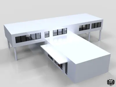 Modern Building Low-poly 3D model