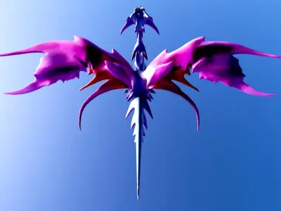 Butterfly Fairy Dragon Model Free low-poly 3D model