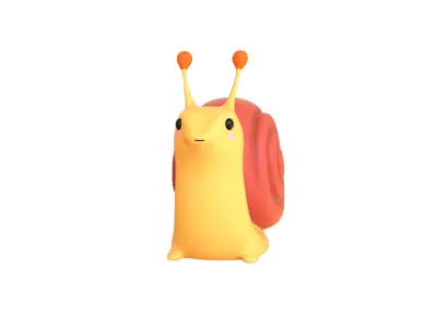 Cartoon Snail v001 - 3D Model Low Poly Low-poly 3D model