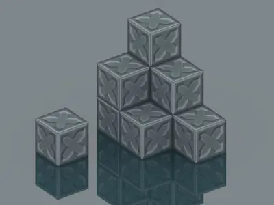  Iron cube Free low-poly 3D model