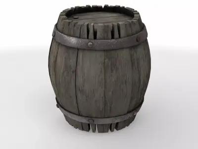 stylized barrel 3D model