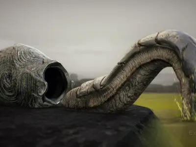 Abyssal Acid Worm - Shell Creature - 79 Low-poly 3D model