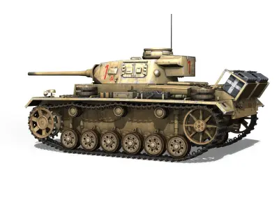 PzKpfw III - Ausf J - DAK - 1 3D model
