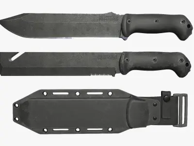 BKT Ka-Bar Pack w Sheath 3D model